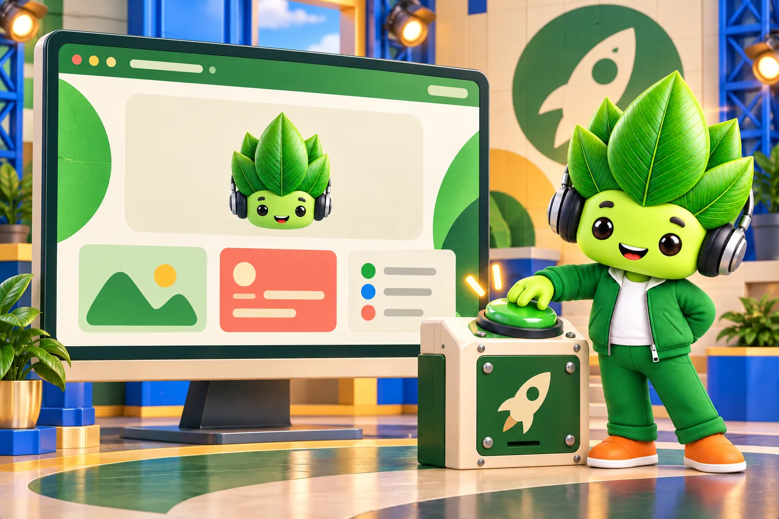 Maskot Kacau Daun melancarkan laman web rasmi melalui sebuah butang hijau besar